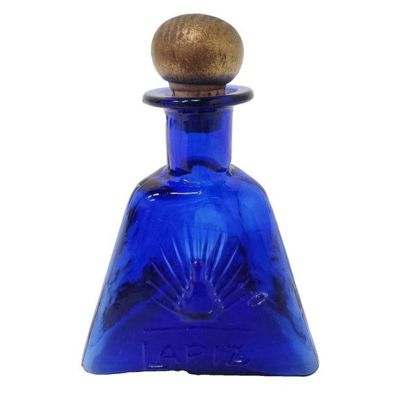 Vintage Accents Vintage Anejo Tequila Lapis Blue Agave Cobalt Blue